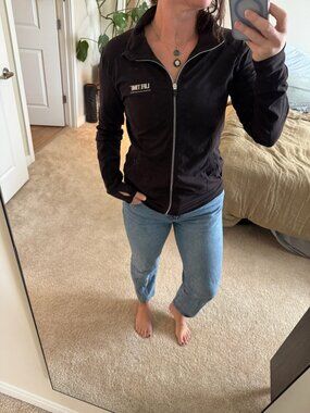 Life Time Fitness Training Nutrition Coach Black Track Jacket Small